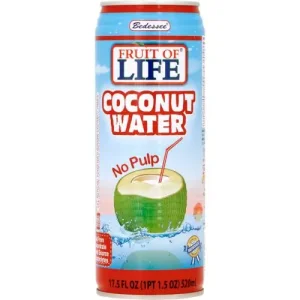 Fruit Of Life Coconut Water No Pulp, 17.5 oz/520 mL
