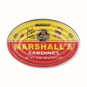 Marshall's, Sardines In Tomato Sauce Oval Tin,15 oz