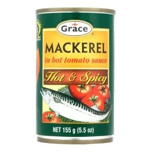 Grace Mackerel In Tomato Sauce Hot & Spicy, 5.5 oz/155 g