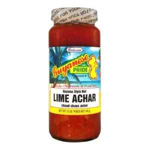 Guyanese Pride Lime Achar - Hot & Zesty, 12 oz/340 g
