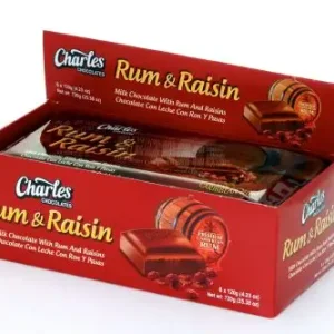 Charles Rum & Raisin Chocolate 6x120g (4.23oz)