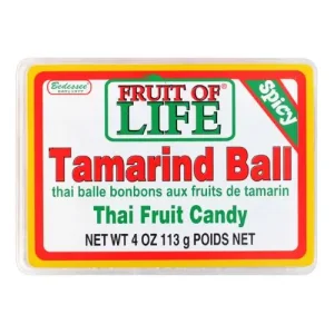 Fruit Of Life Tamarind Ball Candy Spicy, 4 oz/113 g