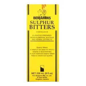 Benjamin's Bitters Sulphur - Laxative, 8 oz/230 mL